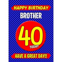 Brother 40th Birthday Card (Blue)