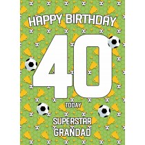40th Birthday Football Card for Grandad