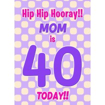 Mom 40th Birthday Card (Purple Spots)