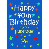 Pa 40th Birthday Card (Blue)