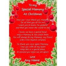 Personalised Christmas Verse Poem Greeting Card (Special Mammy, from Son)