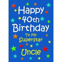 Uncle 40th Birthday Card (Blue)