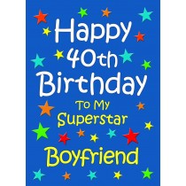 Boyfriend 40th Birthday Card (Blue)