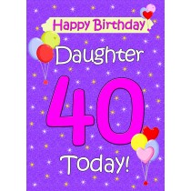 Daughter 40th Birthday Card (Lilac)