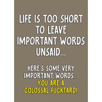 Funny Rude Quote Greeting Card (Design 42)