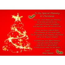 Personalised Christmas Verse Poem Greeting Card (Special Mammy, from Son, Red)