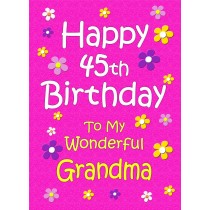 Grandma 45th Birthday Card (Pink)