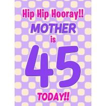 Mother 45th Birthday Card (Purple Spots)