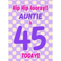 Auntie 45th Birthday Card (Purple Spots)