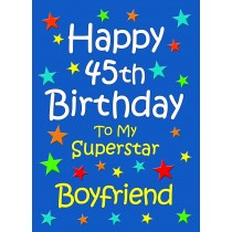Boyfriend 45th Birthday Card (Blue)