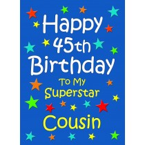 Cousin 45th Birthday Card (Blue)