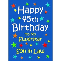 Son in Law 45th Birthday Card (Blue)