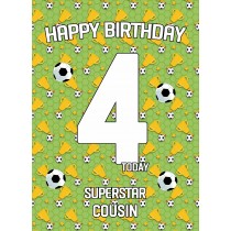 4th Birthday Football Card for Cousin