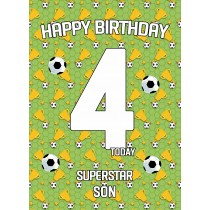 4th Birthday Football Card for Son