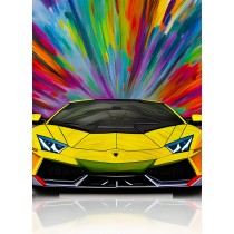 Supercar Car Colourful Art Blank Greeting Card
