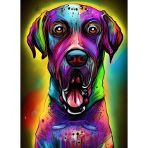 Zombie Labrador Dog Colourful Fantasy Art Blank Greeting Card