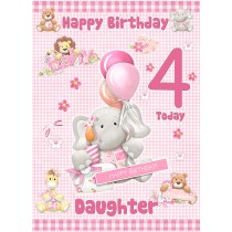 Daughter 4th Birthday Card