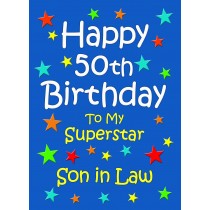 Son in Law 50th Birthday Card (Blue)