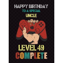 Uncle 50th Birthday Card (Gamer, Design 3)