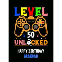 Grandad 50th Birthday Card (Gamer, Design 4)
