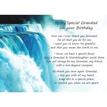Birthday Poem Verse Greeting Card (Special Grandad, from Granddaughter)