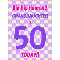 Granddaughter 50th Birthday Card (Purple Spots)