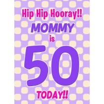 Mommy 50th Birthday Card (Purple Spots)