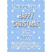 From The Bump Pregnancy Christmas Card (Nanny, Blue)