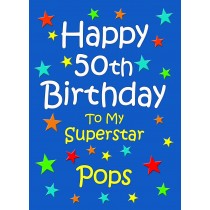 Pops 50th Birthday Card (Blue)