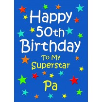 Pa 50th Birthday Card (Blue)