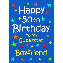 Boyfriend 50th Birthday Card (Blue)