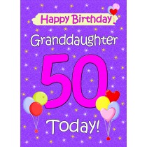 Granddaughter 50th Birthday Card (Lilac)