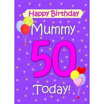 Mummy 50th Birthday Card (Lilac)