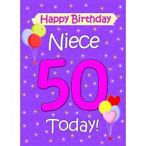 Niece 50th Birthday Card (Lilac)