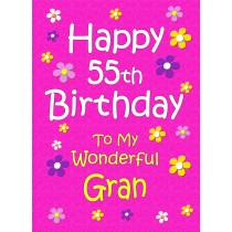 Gran 55th Birthday Card (Pink)