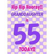 Granddaughter 55th Birthday Card (Purple Spots)