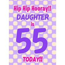 Daughter 55th Birthday Card (Purple Spots)
