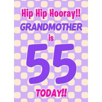 Grandmother 55th Birthday Card (Purple Spots)