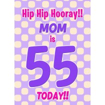 Mom 55th Birthday Card (Purple Spots)
