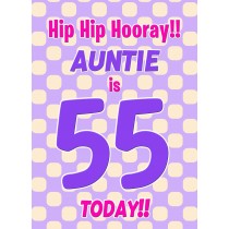 Auntie 55th Birthday Card (Purple Spots)