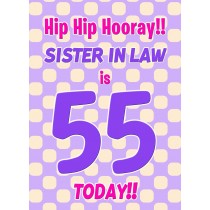 Sister in Law 55th Birthday Card (Purple Spots)