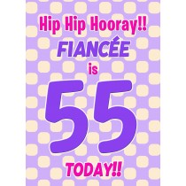 Fiancee 55th Birthday Card (Purple Spots)