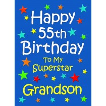 Grandson 55th Birthday Card (Blue)
