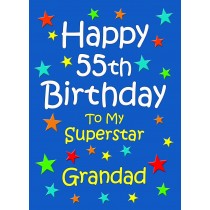 Grandad 55th Birthday Card (Blue)