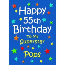 Pops 55th Birthday Card (Blue)