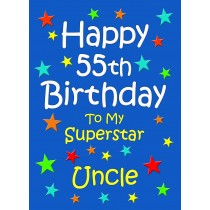 Uncle 55th Birthday Card (Blue)