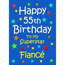 Fiance 55th Birthday Card (Blue)