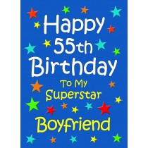 Boyfriend 55th Birthday Card (Blue)