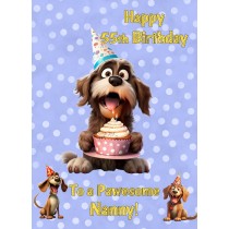 Nanny 55th Birthday Card (Funny Dog Humour)