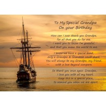Birthday Poem Verse Greeting Card (Special Grandpa, from Grandson)
